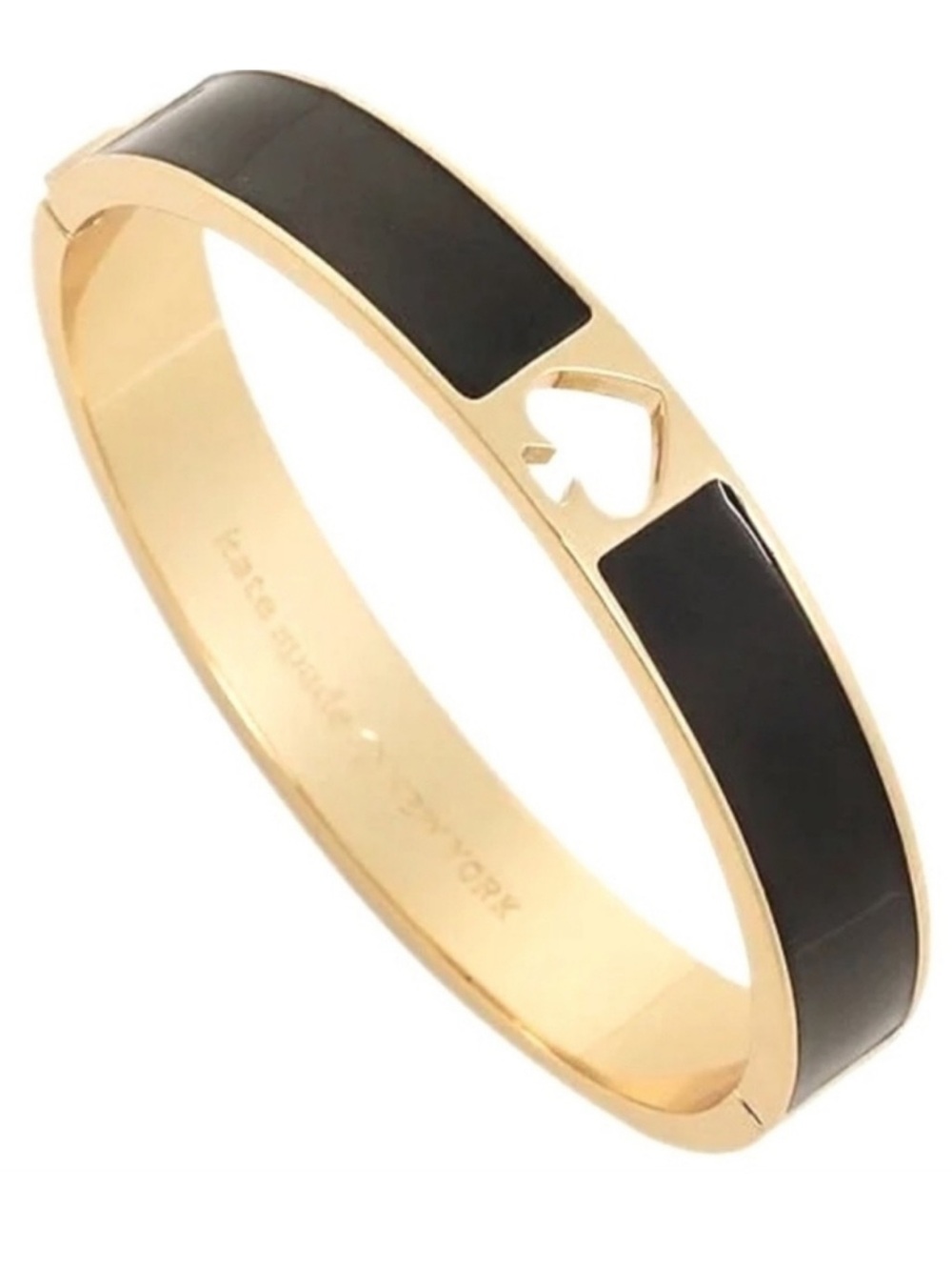 kate spade Black Enamel Spade Accent Gold Bangle - Picture 4 of 8